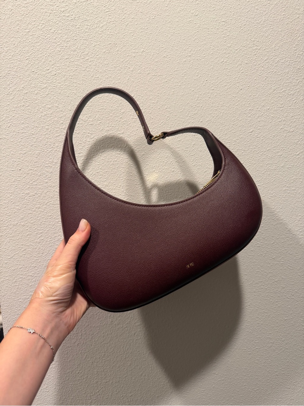 JW PEI Crescent Shoulder Bag in Deep Wine
